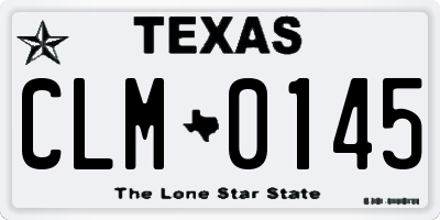 TX license plate CLM0145