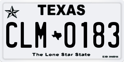 TX license plate CLM0183