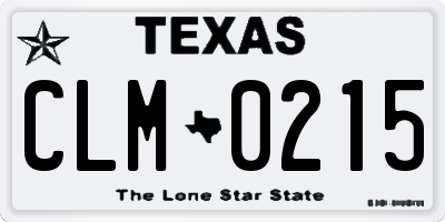 TX license plate CLM0215