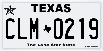TX license plate CLM0219