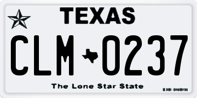 TX license plate CLM0237