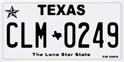 TX license plate CLM0249