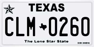 TX license plate CLM0260
