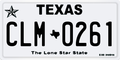 TX license plate CLM0261