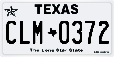 TX license plate CLM0372