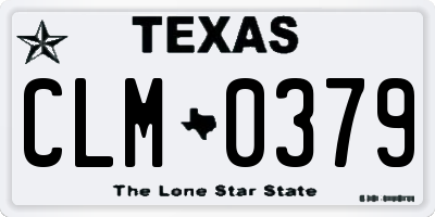 TX license plate CLM0379