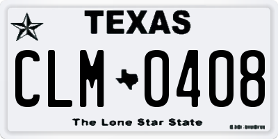 TX license plate CLM0408