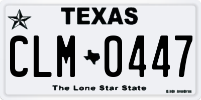 TX license plate CLM0447