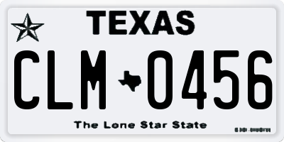 TX license plate CLM0456