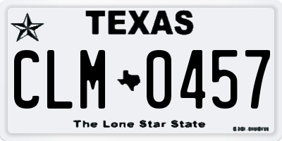 TX license plate CLM0457