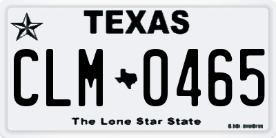 TX license plate CLM0465