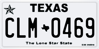 TX license plate CLM0469
