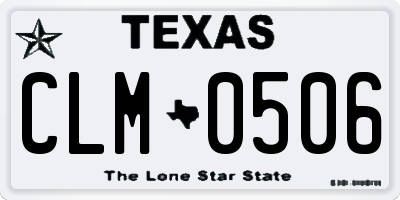 TX license plate CLM0506