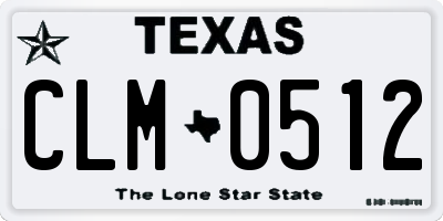 TX license plate CLM0512
