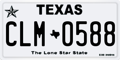 TX license plate CLM0588