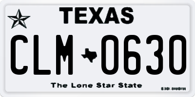 TX license plate CLM0630