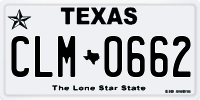 TX license plate CLM0662