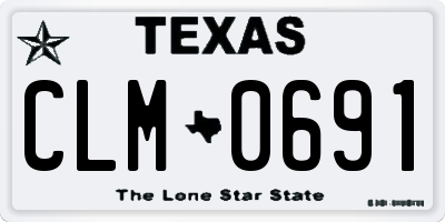 TX license plate CLM0691