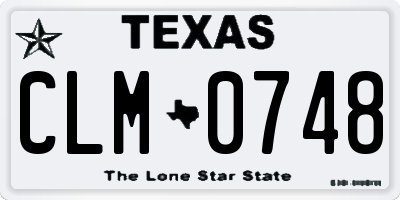 TX license plate CLM0748