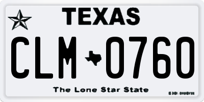 TX license plate CLM0760