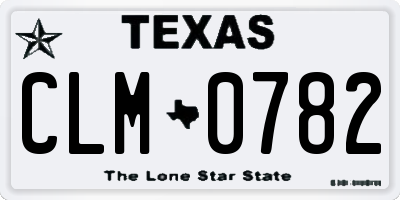 TX license plate CLM0782
