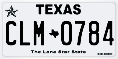 TX license plate CLM0784