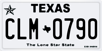 TX license plate CLM0790