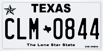 TX license plate CLM0844