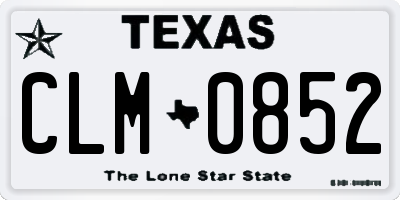 TX license plate CLM0852