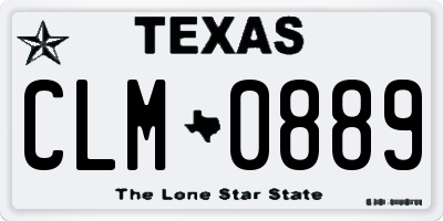 TX license plate CLM0889