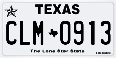 TX license plate CLM0913