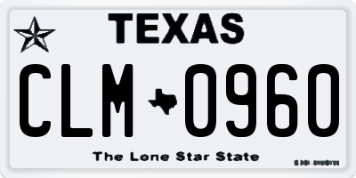 TX license plate CLM0960