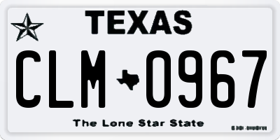 TX license plate CLM0967
