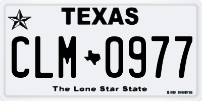 TX license plate CLM0977