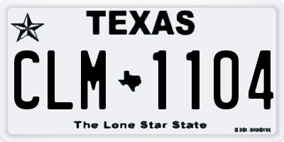 TX license plate CLM1104