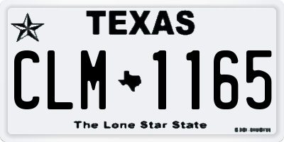 TX license plate CLM1165