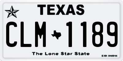 TX license plate CLM1189
