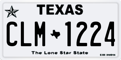 TX license plate CLM1224