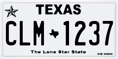 TX license plate CLM1237