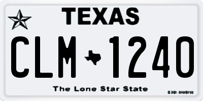 TX license plate CLM1240