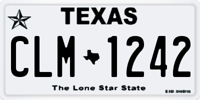 TX license plate CLM1242