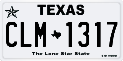 TX license plate CLM1317