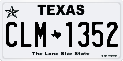 TX license plate CLM1352