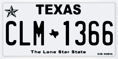 TX license plate CLM1366