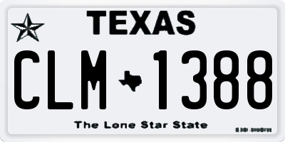 TX license plate CLM1388