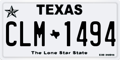 TX license plate CLM1494