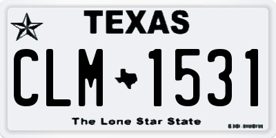 TX license plate CLM1531