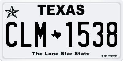 TX license plate CLM1538