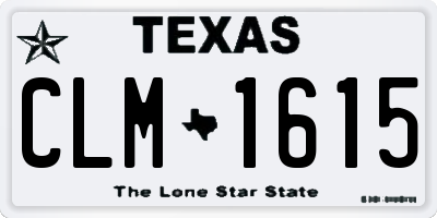 TX license plate CLM1615