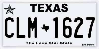 TX license plate CLM1627